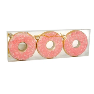 Ялинкова іграшка Chomik пластикові Пончики 3 шт, 8см, рожеві (5901292677169_3) зображення 1