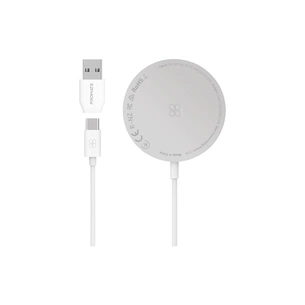 Зарядний пристрій Promate wireless charger auramag-15w silver (auramag-15w.silver) зображення 1