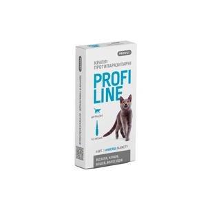 Краплі для тварин ProVET Profiline інсектоакарицид для котів до 4 кг 4/0.5 мл (4823082431113) изображение 1