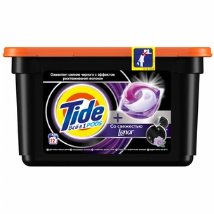 Капсули для прання Tide Все-в-1 Для чорних речей + Lenor Ефект 12 шт. (8006540405352) зображення 1