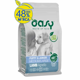 Сухий корм для собак OASY One Animal Protein PUPPY Medium/Large з ягням 2.5 кг (8053017348490) picture 1