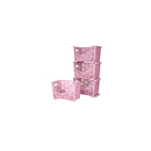 Кошик для зберігання Violet House 0409 Ажур Powder 4 шт. (0409 Ажур POWDER Набір 4 шт 36*2) зображення 1