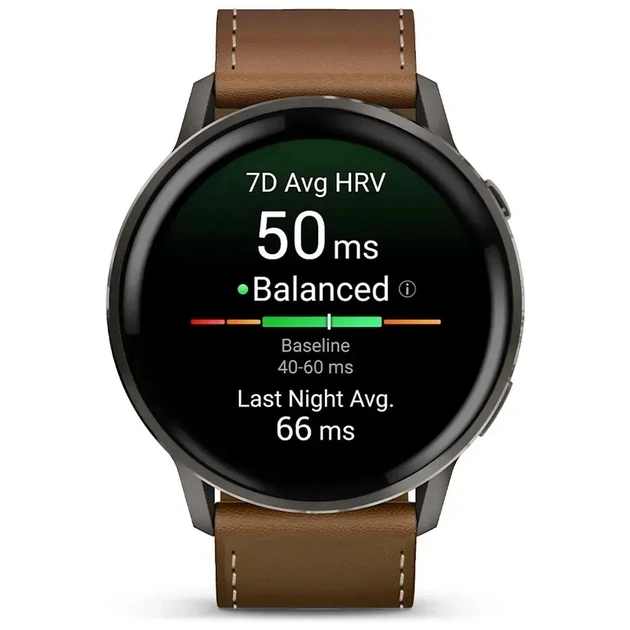 Смарт-годинник Garmin Venu 4 (45mm), Black w/ Slate + Leather, GPS смарт-годинник (010-03014-03) - picture 3