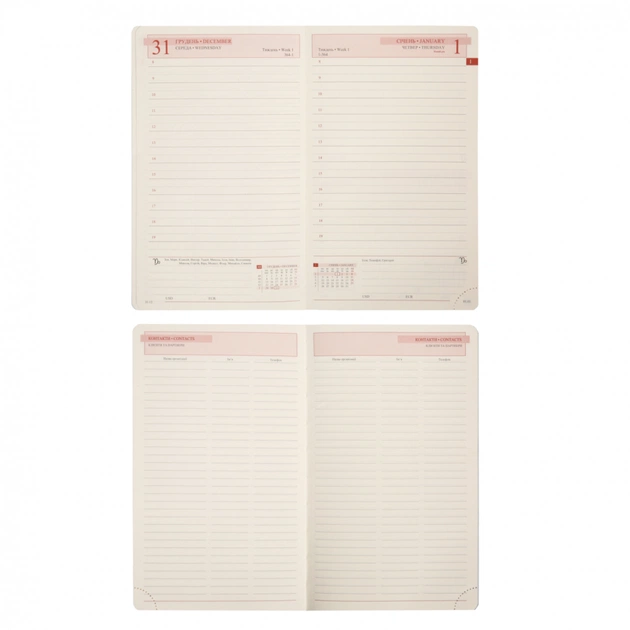 Тижневик Leo planner датований 2026 "Alpha", м‘який, бордовий, 352 сторінки (252630) - picture 10