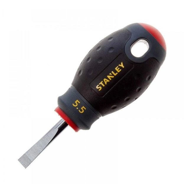 Викрутка Stanley FatMax Stubby, SL5,5 х 30мм, укорочена з паралельним джалом під прямий шліц. (0-65-400) - зображення 1