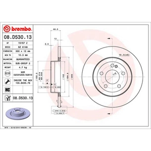 Гальмівний диск Brembo 08.D530.13 зображення 1