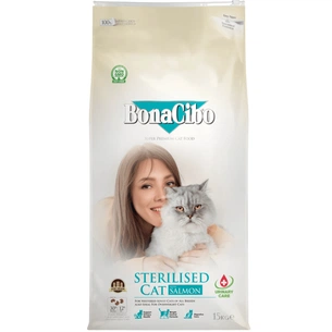 Сухой корм для кошек BonaCibo Sterilised Salmon 15 кг (8694686407035) изображение 1