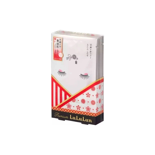 Маска для лица Lululun Premium Face Mask Kyoto Maiko Увлажняющая С экстрактом саке и бин-цуке 1 шт х 5 уп (4582305063394) - изображение 1