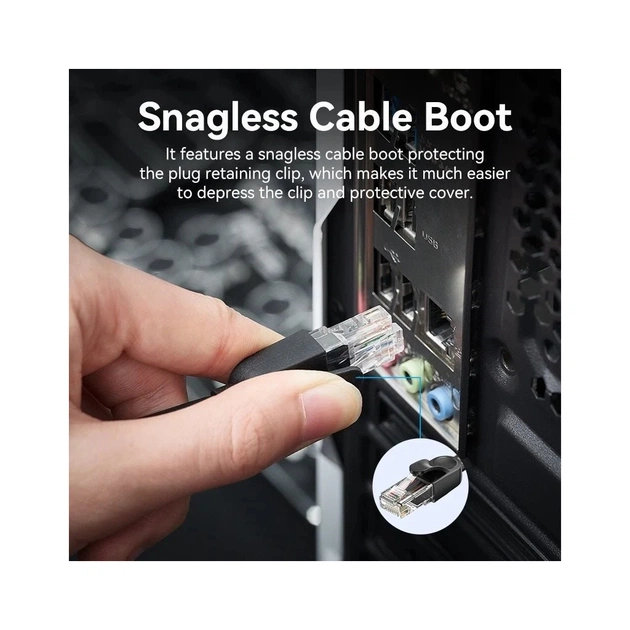 Патч-корд 3м, UTP cat 6 RJ-45 black Vention (IBNBI) - picture 7