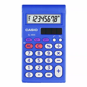 Калькулятор Casio SL-450S-W-EP, синій (CALC-CAS-SL-450S-W-E) зображення 1