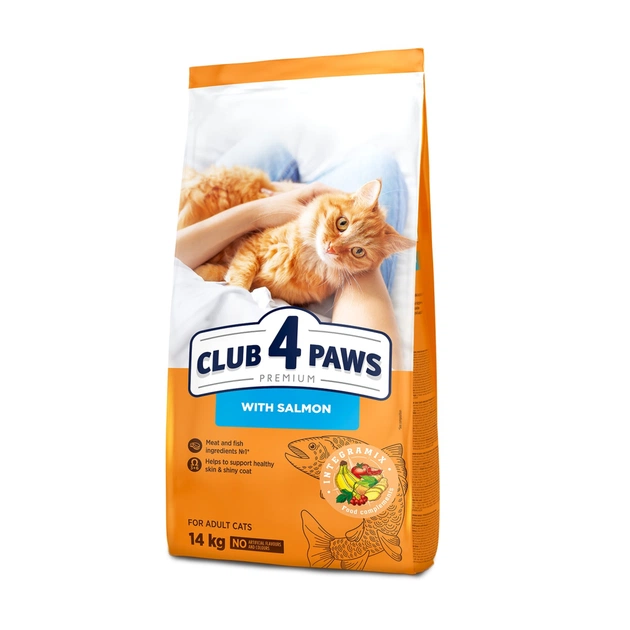 Сухий корм для кішок Club 4 Paws Преміум. З лососем 14 кг (4820083909238) - зображення 1