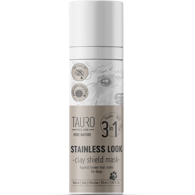 Маска для животных Tauro Pro Line Stainless look Удаляет бурые пятна вокруг глаз и рта 50 мл (TPL63380) - изображение 1