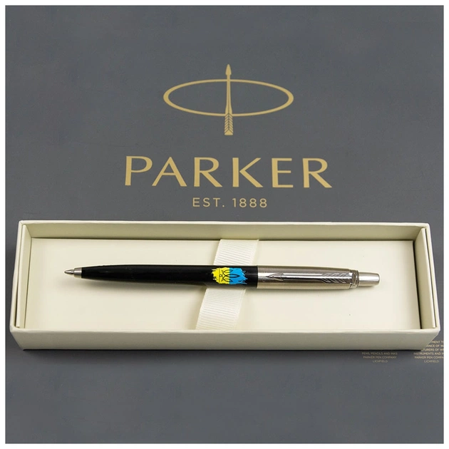 Ручка кулькова Parker JOTTER 17 Originals UKRAINE Black CT BP Тризуб фігурний на тлі прапора (15632_T1026u) - picture 5