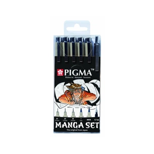 Лайнер Sakura Набір лінерів для манга MANGA PIGMA TOOL SET, 6 шт (8712079397609) зображення 1