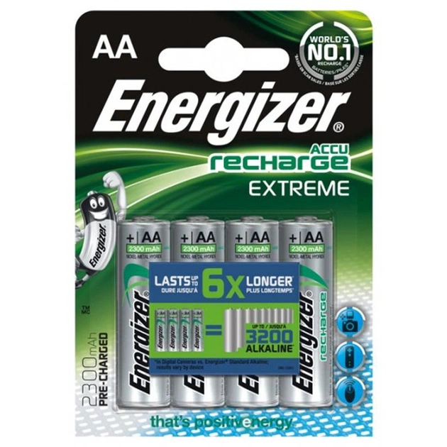 Аккумуляторы Energizer Recharge Extreme AA/HR06 LSD Ni-MH 2300 mAh BL 4шт - изображение 1