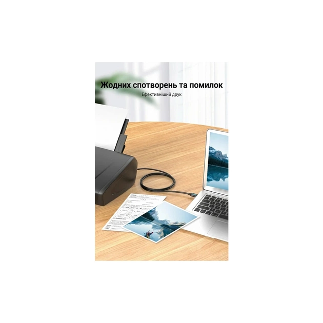 Кабель для принтера USB 2.0 AM/BM 10.0m ferrite black Vention (COQBL) - зображення 4