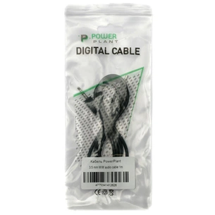 Кабель мультимедійний 3.5mm M to 3.5mm M 1.0m PowerPlant (KD00AS1262) зображення 1