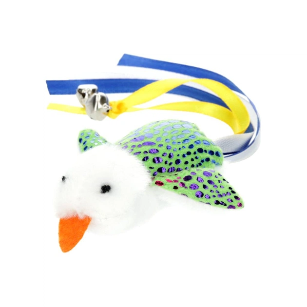Іграшка для котів Hippie Pet Пташка зелена 7.5 см (HIPCT2304040G) - зображення 1