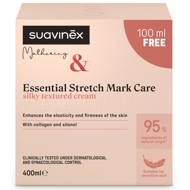 Косметика для мам Suavinex крем від розтяжок під час та після вагітності, 400 мл (308861) - зображення 4