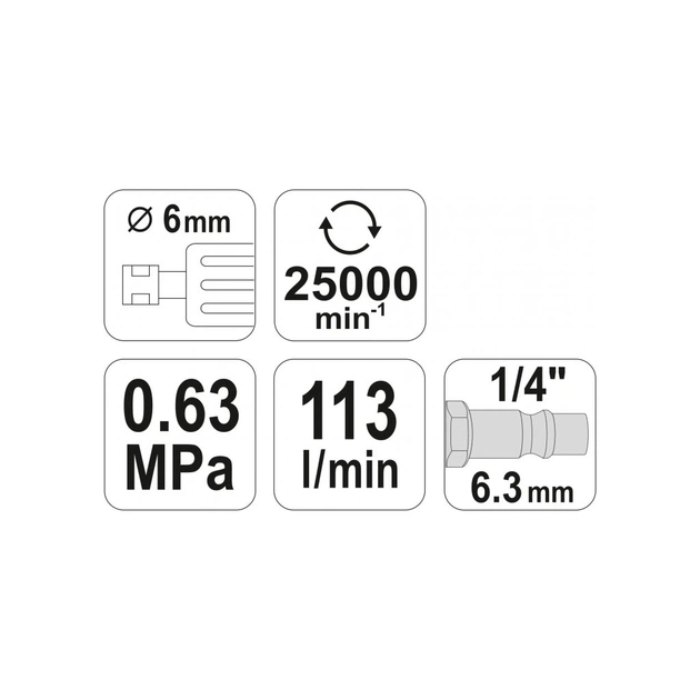 Шліфувальна машина Yato пневматична YT-09632 - picture 5