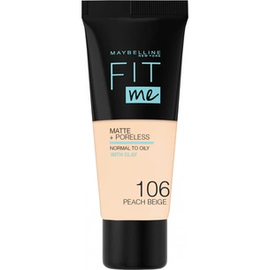 Тональний крем Maybelline New York Fit Me Matte + Poreless 106 - Peach Beige 30 мл (3600531550950) зображення 1