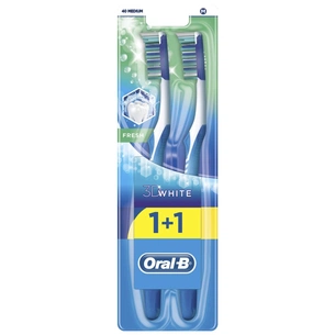 Зубна щітка Oral-B 3D White Свіжість середня 1+1 шт (3014260022709) зображення 1