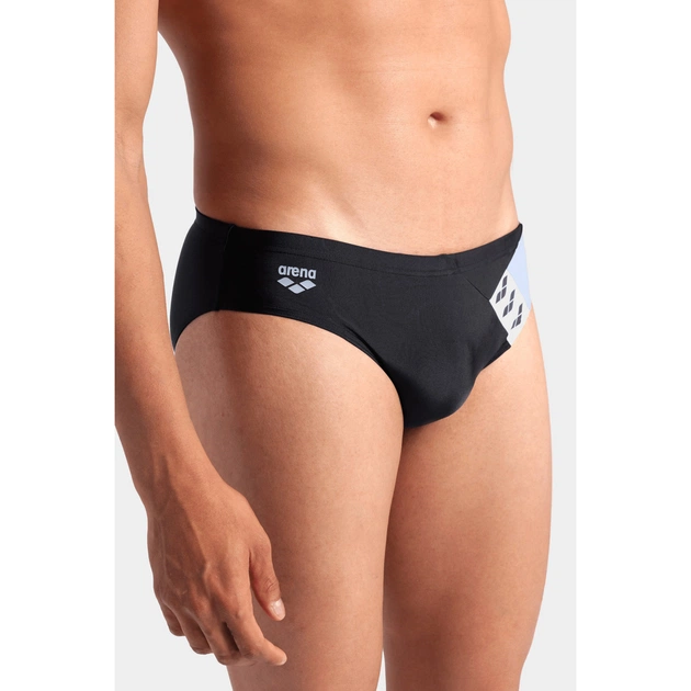 Плавки Arena Stripe Swim Briefs 007929-550 чорний, сірий 100 (3468337395133) - зображення 3
