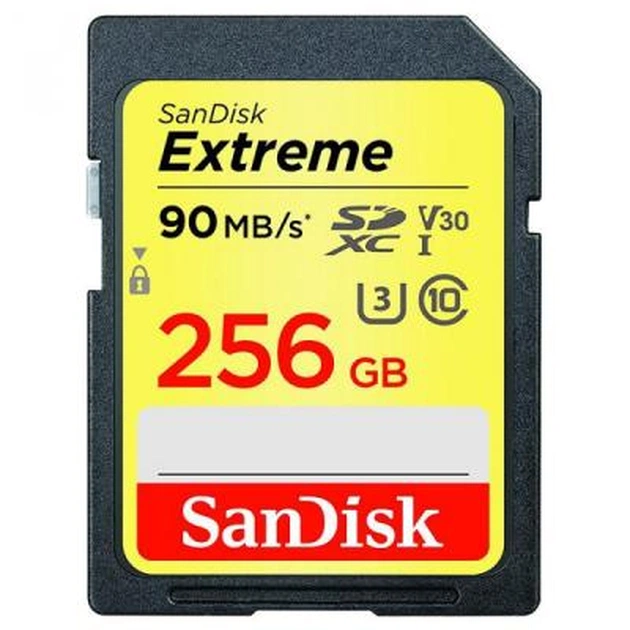 Карта пам'яті SanDisk 256GB SDXC class 10 V30 A1 UHS-I U3 4K Extreme (SDSDXVF-256G-GNCIN) - изображение 1