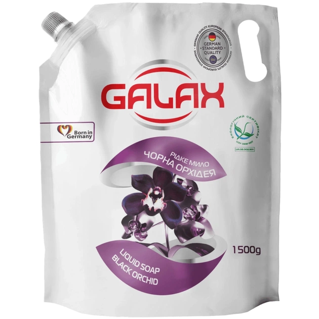 Рідке мило Galax Чорна орхідея дой-пак 1500 г (4260637721686) - зображення 1