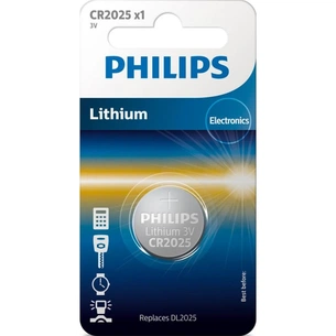 Батарейка Philips CR2025 Lithium * 1 (CR2025/01B) зображення 1