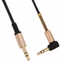 Кабель мультимедійний 3.5mm M to 3.5mm M 1.0m 90° corner Black HOCO (6957531025665) - уменьшенное изображение 3