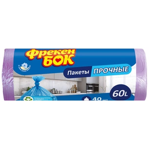 Пакети для сміття Фрекен БОК міцні Фіолетові 60 л 40 шт. (4823071606638) зображення 1