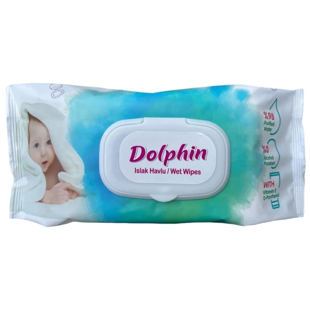 Детские влажные салфетки Dolphin з клапоном 72 шт (8680131204922) - изображение 1