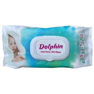 Дитячі вологі серветки Dolphin з клапоном 72 шт (8680131204922) зображення 1