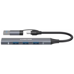 Концентратор Canyon hub DS-02 4in1 USB-A/C Grey (CNS-TDS02G) зображення 1
