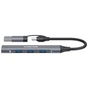 Концентратор Canyon hub DS-02 4in1 USB-A/C Grey (CNS-TDS02G) - зменшене зображення 1