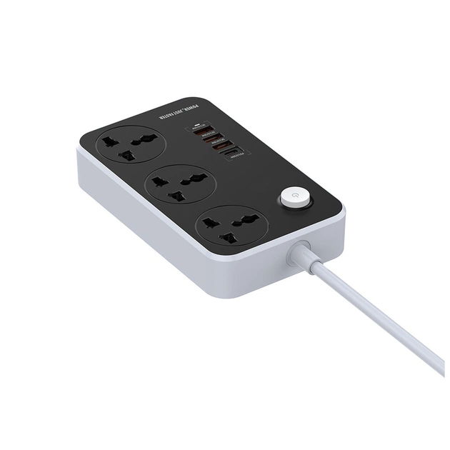 Мережевий фільтр живлення ColorWay CW-CHU34PDB, 3 розетки/4USB Black 2M (CW-CHU34PDB) - зображення 4