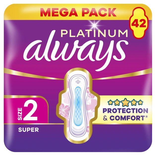 Гигиенические прокладки Always Platinum Super Размер 2 42 шт. (8700216784443) - изображение 1