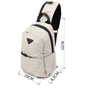 Сумка Vintage Через плече нейлон Світло-сіра (20631) - зменшене зображення 3