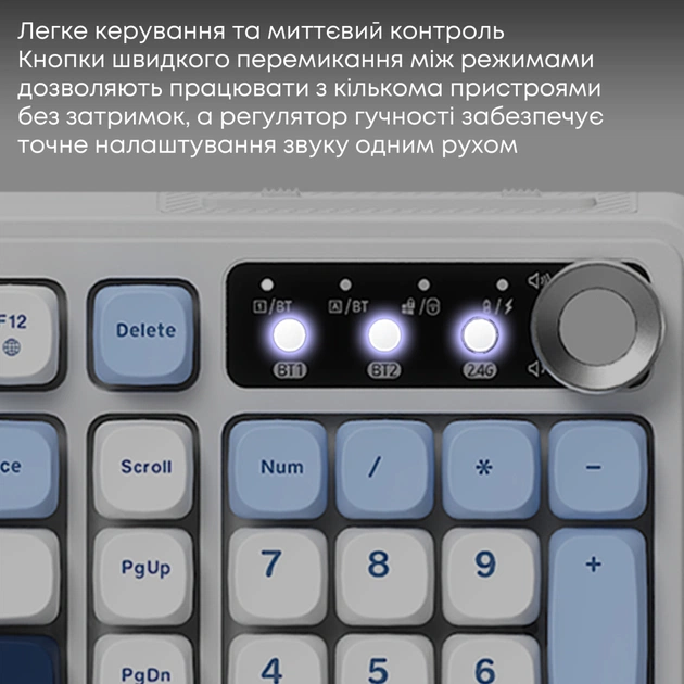 Клавіатура Ajazz AF98 Plus Wireless/Bluetooth/USB UA White/Blue (AF98-PLUS-GB) - picture 11