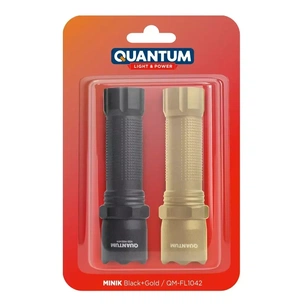 Ліхтар Quantum QM-FL1042 Minik 3W LED з USB Black-Gold, 2 шт./уп. (QM-FL1042) зображення 1