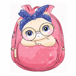 Картина по номерам Strateg Котик у сумці 30х40 см (SV-0020) зображення 1