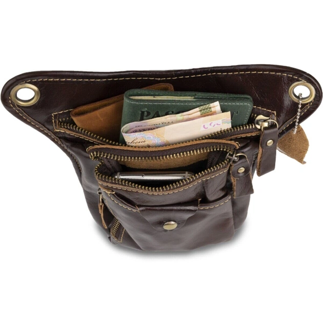 Сумка Vintage На пояс Коричнева (14939) - зображення 7