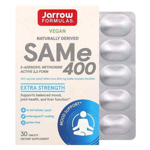 Вітамінно-мінеральний комплекс Jarrow Formulas SAM-e (дисульфат тозилат), 400 мг, SAMe, 30 таблеток (JRW-20020) - зображення 1