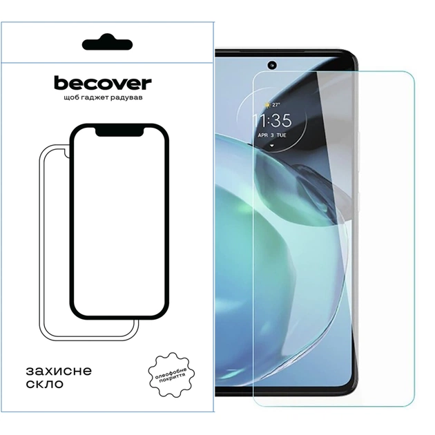Стекло защитное BeCover Motorola Moto G52/G82 3D Crystal Clear Glass (709736) - изображение 1