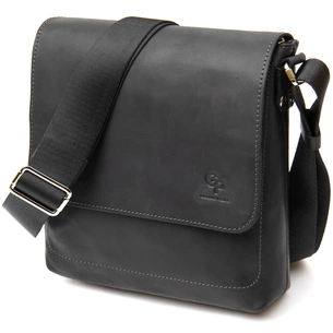 Сумка Grande Pelle Шкіряна чоловіча Чорна (11431) зображення 1