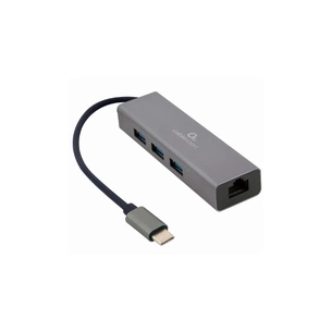 Концентратор Cablexpert Type-С to Gigabit Ethernet, 3 Ports USB 3.1 Gen1 (5 Gbps) (A-CMU3-LAN-01) зображення 1