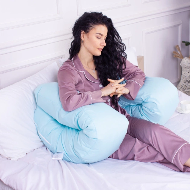 Подушка MirSon для вагітних та відпочинку Eco Line №8013 U-подібна Blue (2200006178378) - picture 4