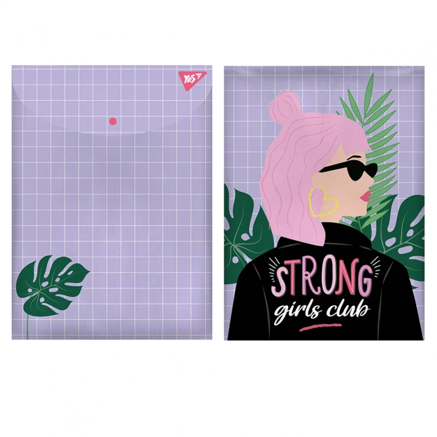 Папка - конверт Yes на кнопці А4 Strong Girl (491883) - зображення 1