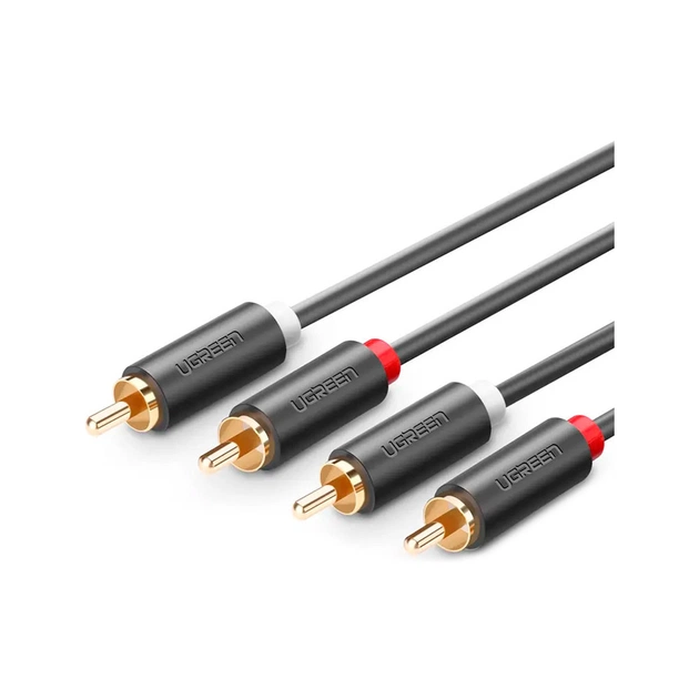 Кабель мультимедійний 2xRCA M to 2xRCA M 1.5m AV104 black Ugreen (10517) - picture 3